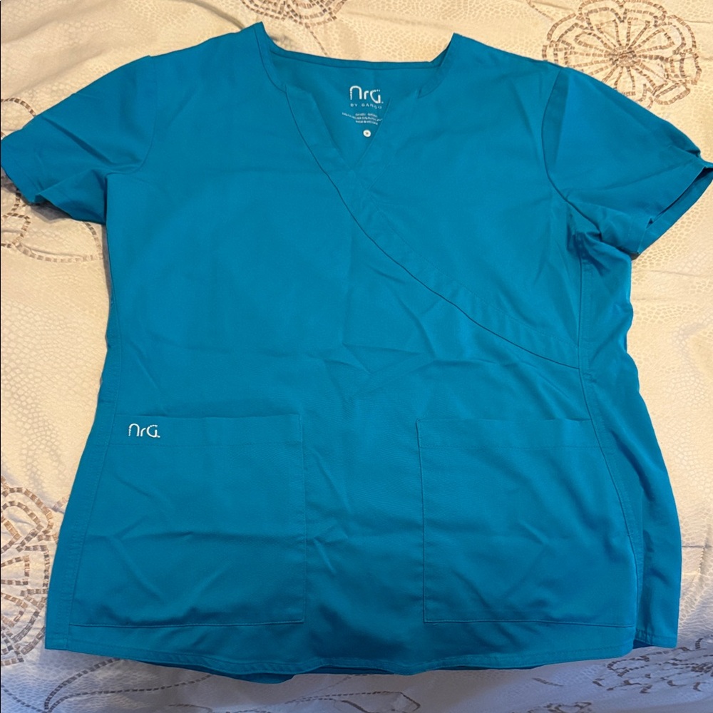 Women's Blue Scrub Top